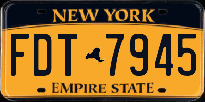 NY license plate FDT7945