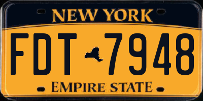 NY license plate FDT7948
