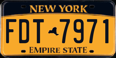 NY license plate FDT7971
