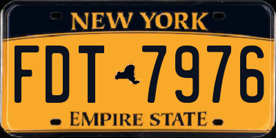 NY license plate FDT7976