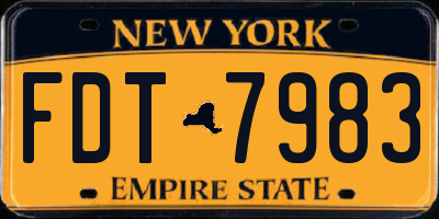 NY license plate FDT7983