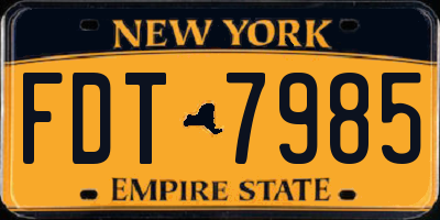 NY license plate FDT7985