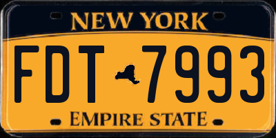 NY license plate FDT7993