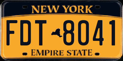 NY license plate FDT8041
