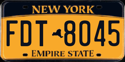 NY license plate FDT8045