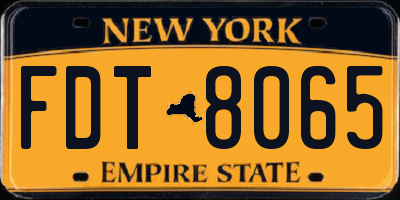 NY license plate FDT8065