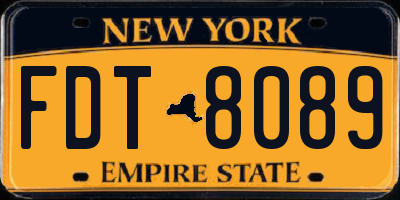 NY license plate FDT8089