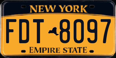NY license plate FDT8097