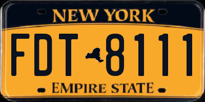 NY license plate FDT8111