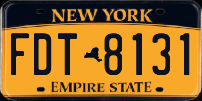 NY license plate FDT8131