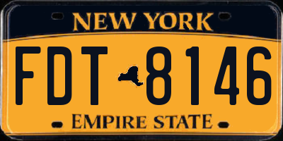 NY license plate FDT8146