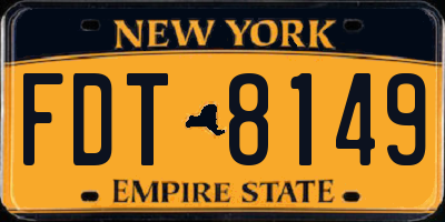 NY license plate FDT8149