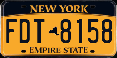 NY license plate FDT8158