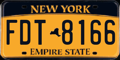 NY license plate FDT8166