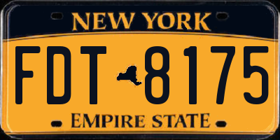 NY license plate FDT8175