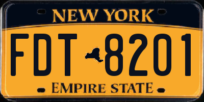 NY license plate FDT8201