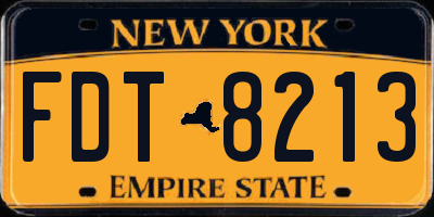 NY license plate FDT8213