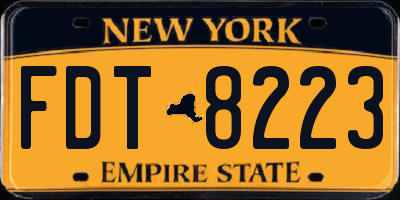 NY license plate FDT8223