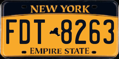 NY license plate FDT8263