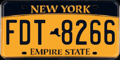NY license plate FDT8266