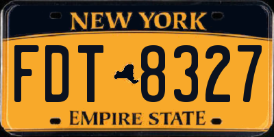 NY license plate FDT8327