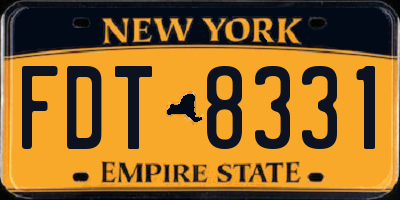 NY license plate FDT8331