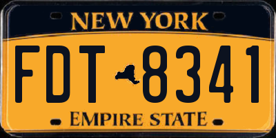 NY license plate FDT8341