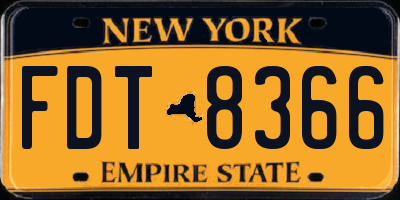 NY license plate FDT8366