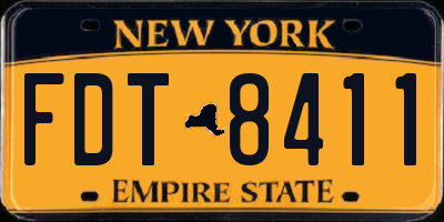 NY license plate FDT8411