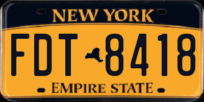 NY license plate FDT8418