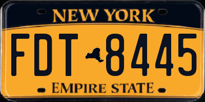 NY license plate FDT8445