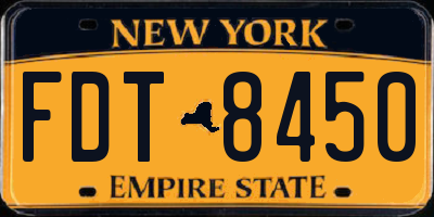 NY license plate FDT8450
