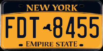 NY license plate FDT8455