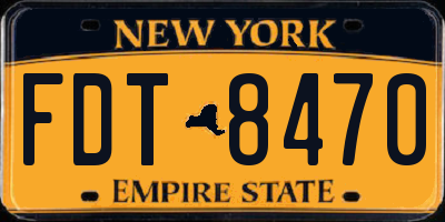 NY license plate FDT8470