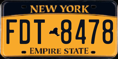 NY license plate FDT8478