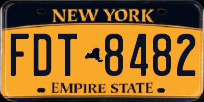 NY license plate FDT8482