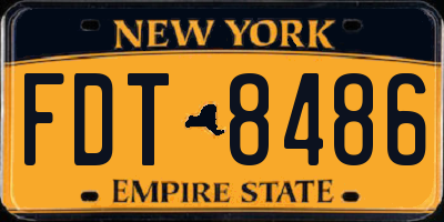 NY license plate FDT8486