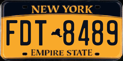 NY license plate FDT8489