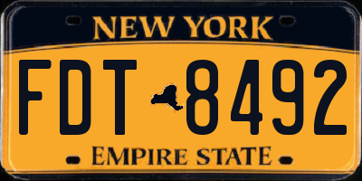 NY license plate FDT8492
