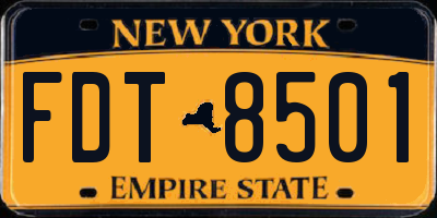 NY license plate FDT8501