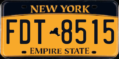 NY license plate FDT8515