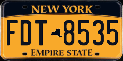 NY license plate FDT8535