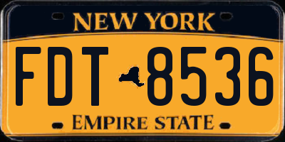 NY license plate FDT8536