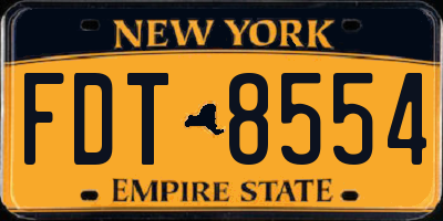NY license plate FDT8554