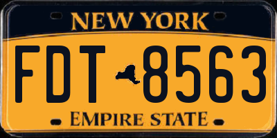 NY license plate FDT8563