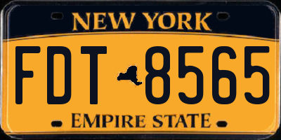 NY license plate FDT8565