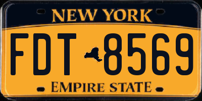 NY license plate FDT8569