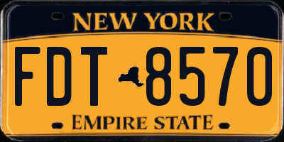 NY license plate FDT8570