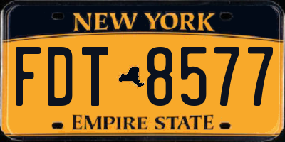 NY license plate FDT8577