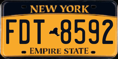 NY license plate FDT8592